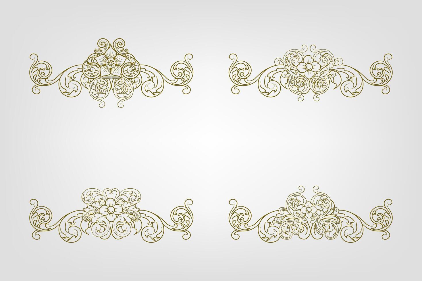 Classic Vintage Baroque Victorian Frames Separator Elements Classic Wedding Invitation vector