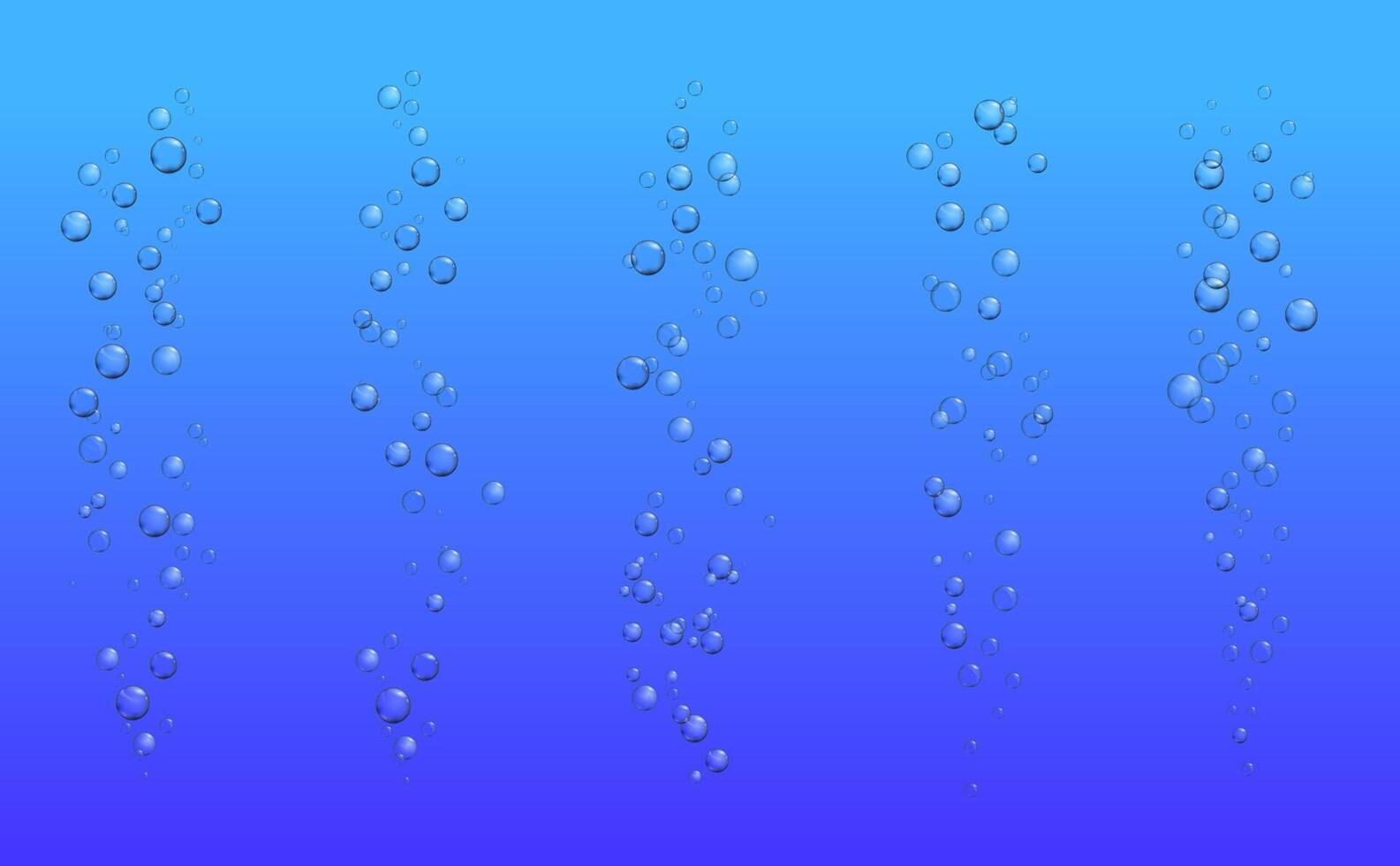 Bubbles of underwater fizzing air realistic 3d vector