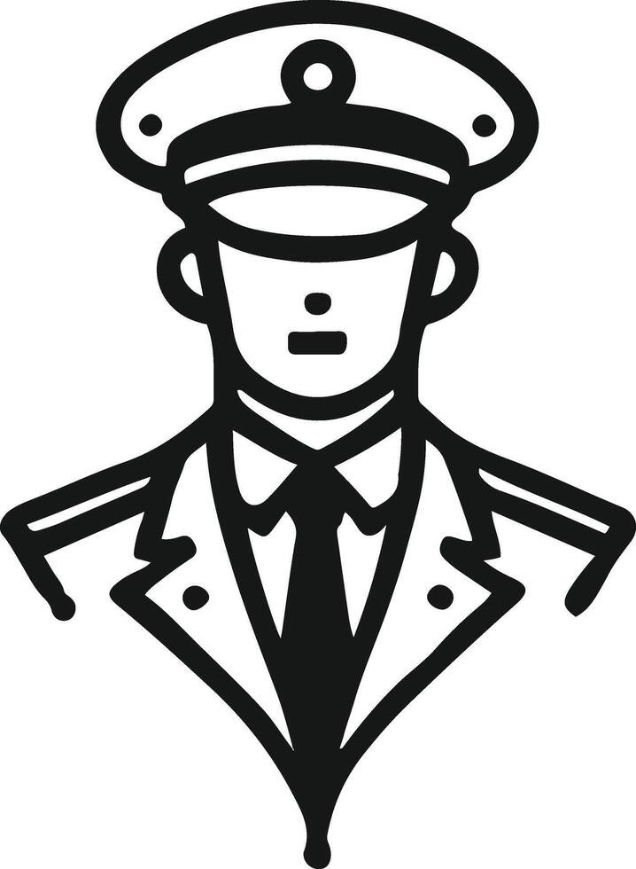 Cadet avatar outline vector