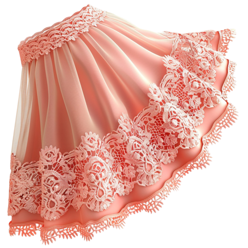 a skirt with pink lace on it png