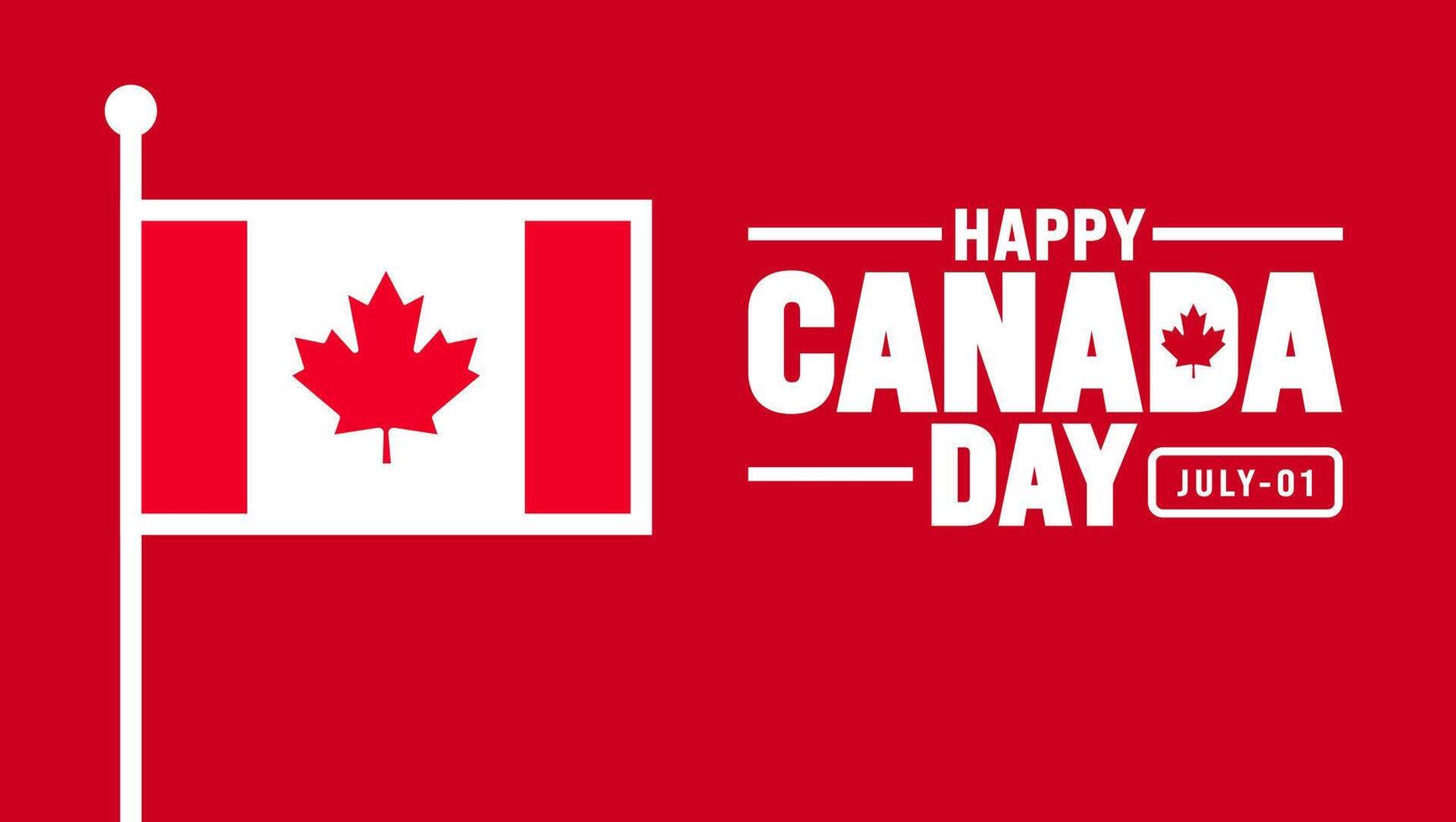 1 July is Happy Canada Day background template with Canada flag maple leaf. Holiday concept. use to background, banner, placard, card, and poster design. celebrating Canada independence day banner. vector