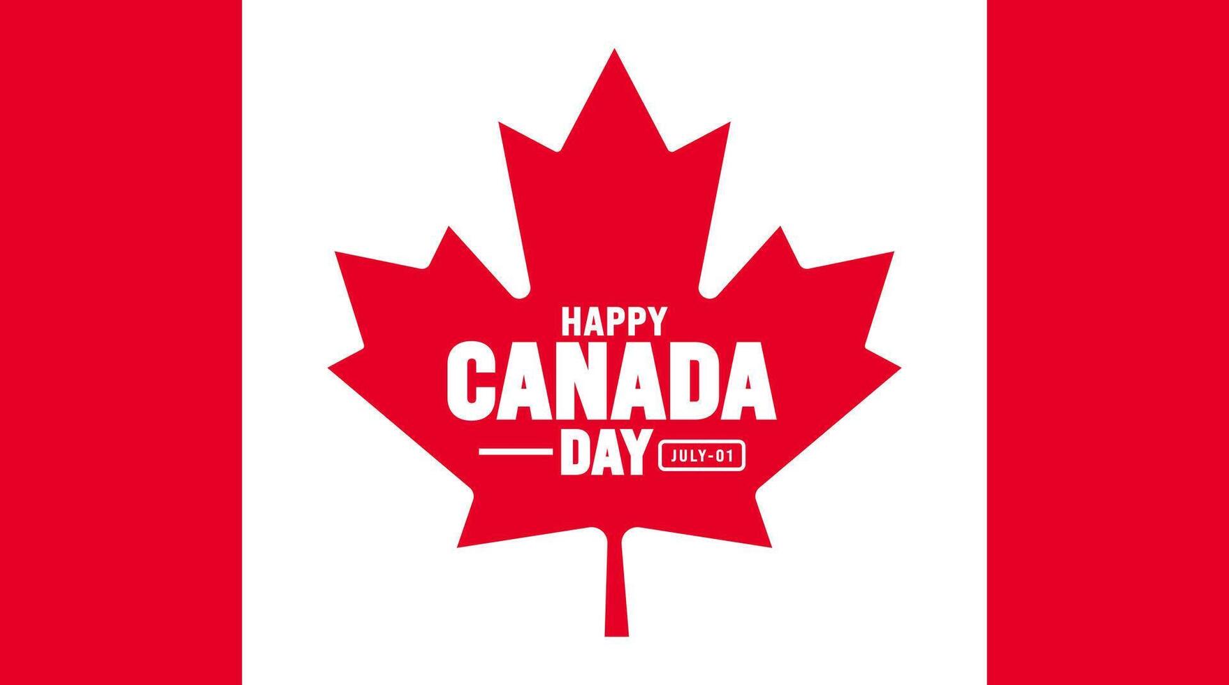 1 July is Happy Canada Day background template with Canada flag maple leaf. Holiday concept. use to background, banner, placard, card, and poster design. celebrating Canada independence day banner. vector