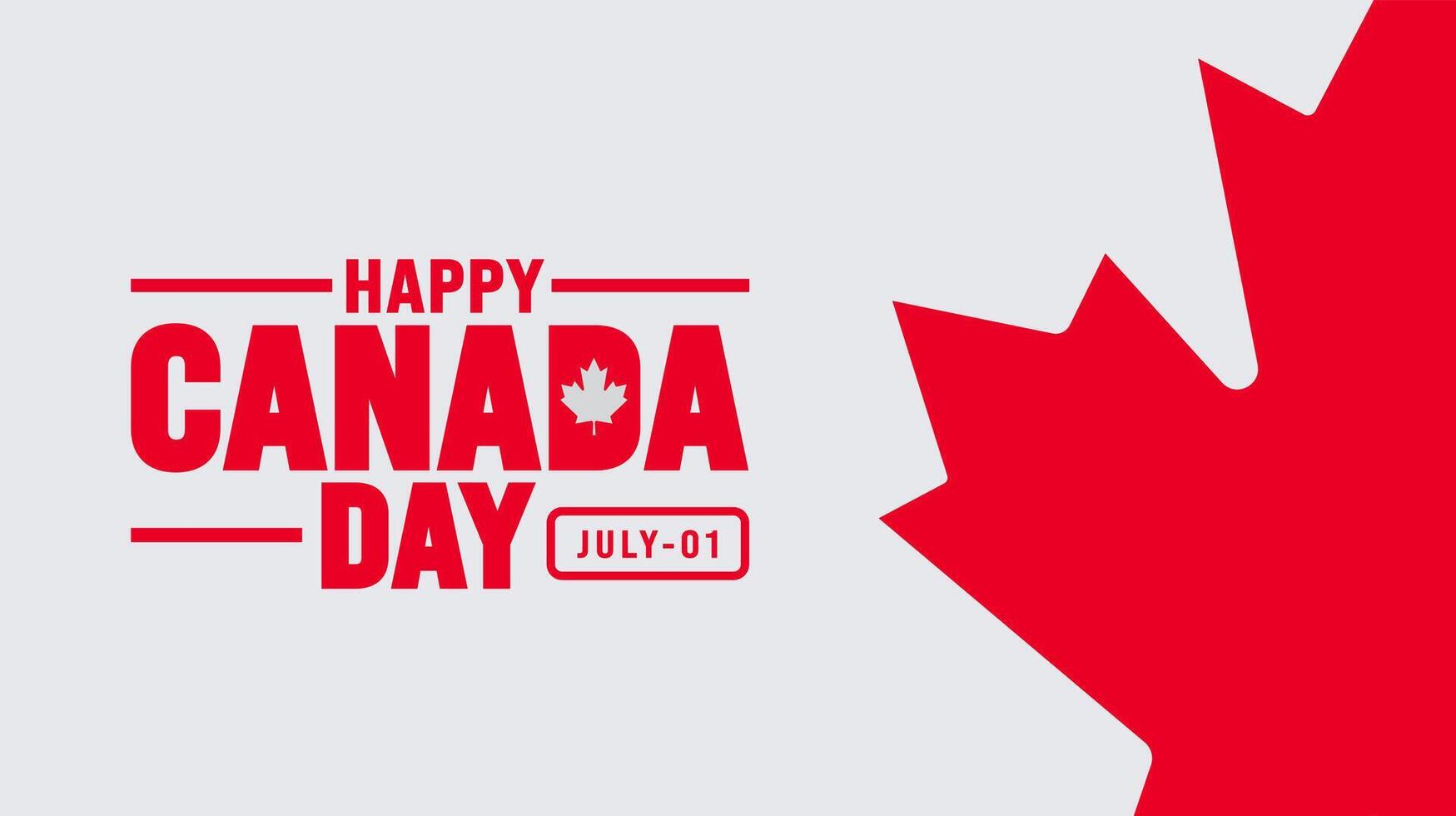 1 July is Happy Canada Day background template with Canada flag maple leaf. Holiday concept. use to background, banner, placard, card, and poster design. celebrating Canada independence day banner. vector