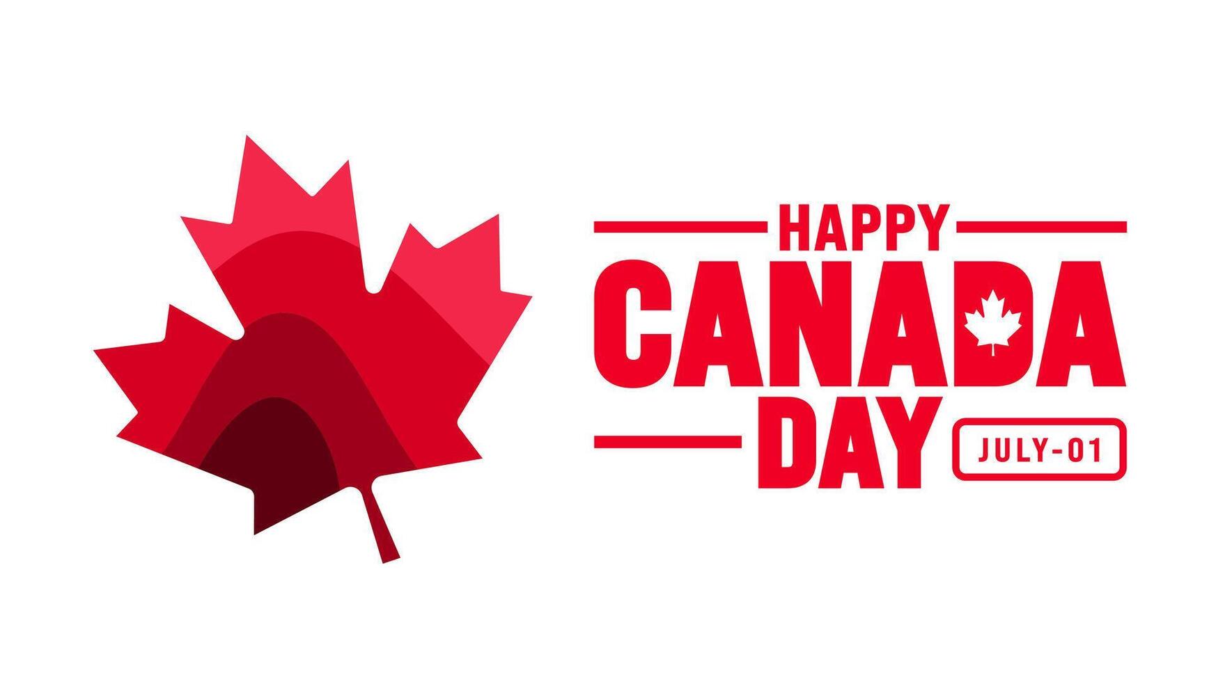 1 July is Happy Canada Day background template with Canada flag maple leaf. Holiday concept. use to background, banner, placard, card, and poster design. celebrating Canada independence day banner. vector