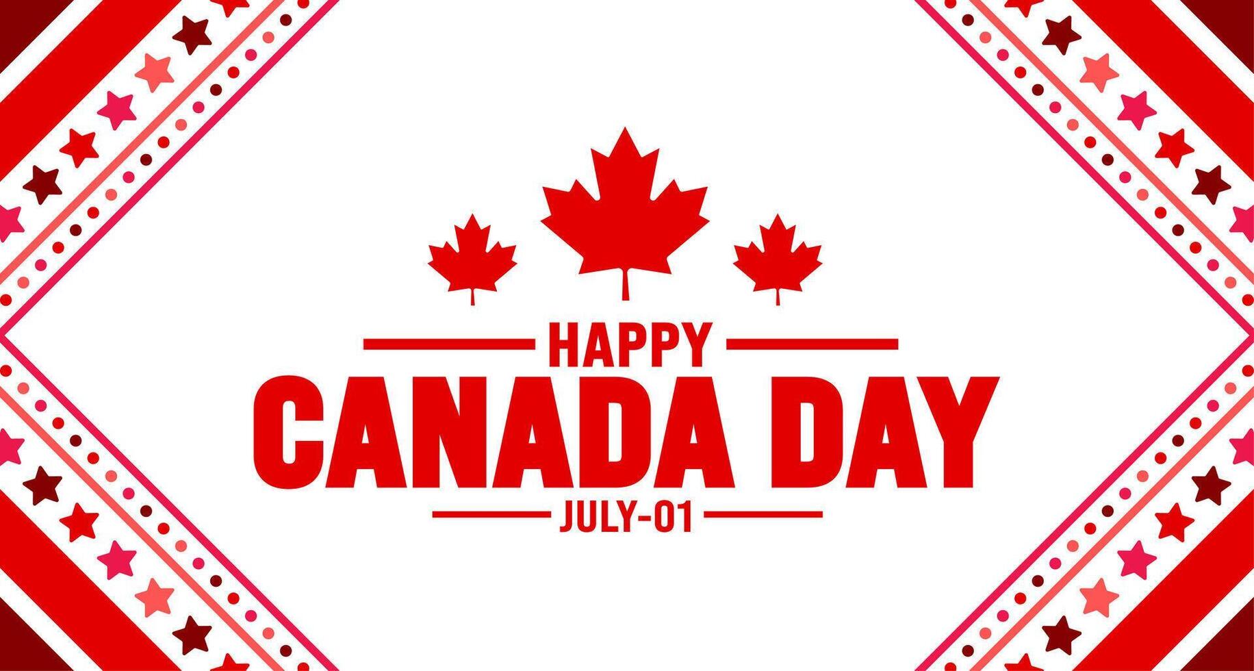 1 July is Happy Canada Day background template with Canada flag maple leaf. Holiday concept. use to background, banner, placard, card, and poster design. celebrating Canada independence day banner. vector