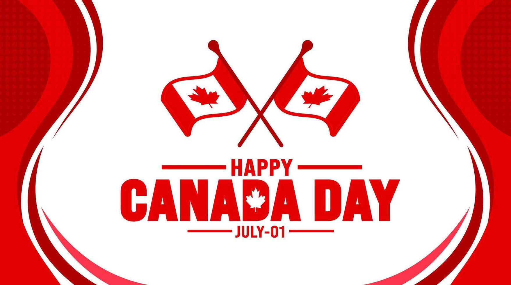 1 July is Happy Canada Day background template with Canada flag maple leaf. Holiday concept. use to background, banner, placard, card, and poster design. celebrating Canada independence day banner. vector