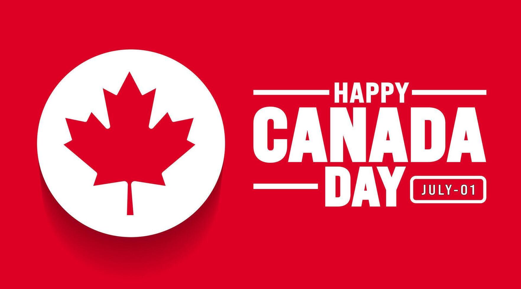 1 July is Happy Canada Day background template with Canada flag maple leaf. Holiday concept. use to background, banner, placard, card, and poster design. celebrating Canada independence day banner. vector