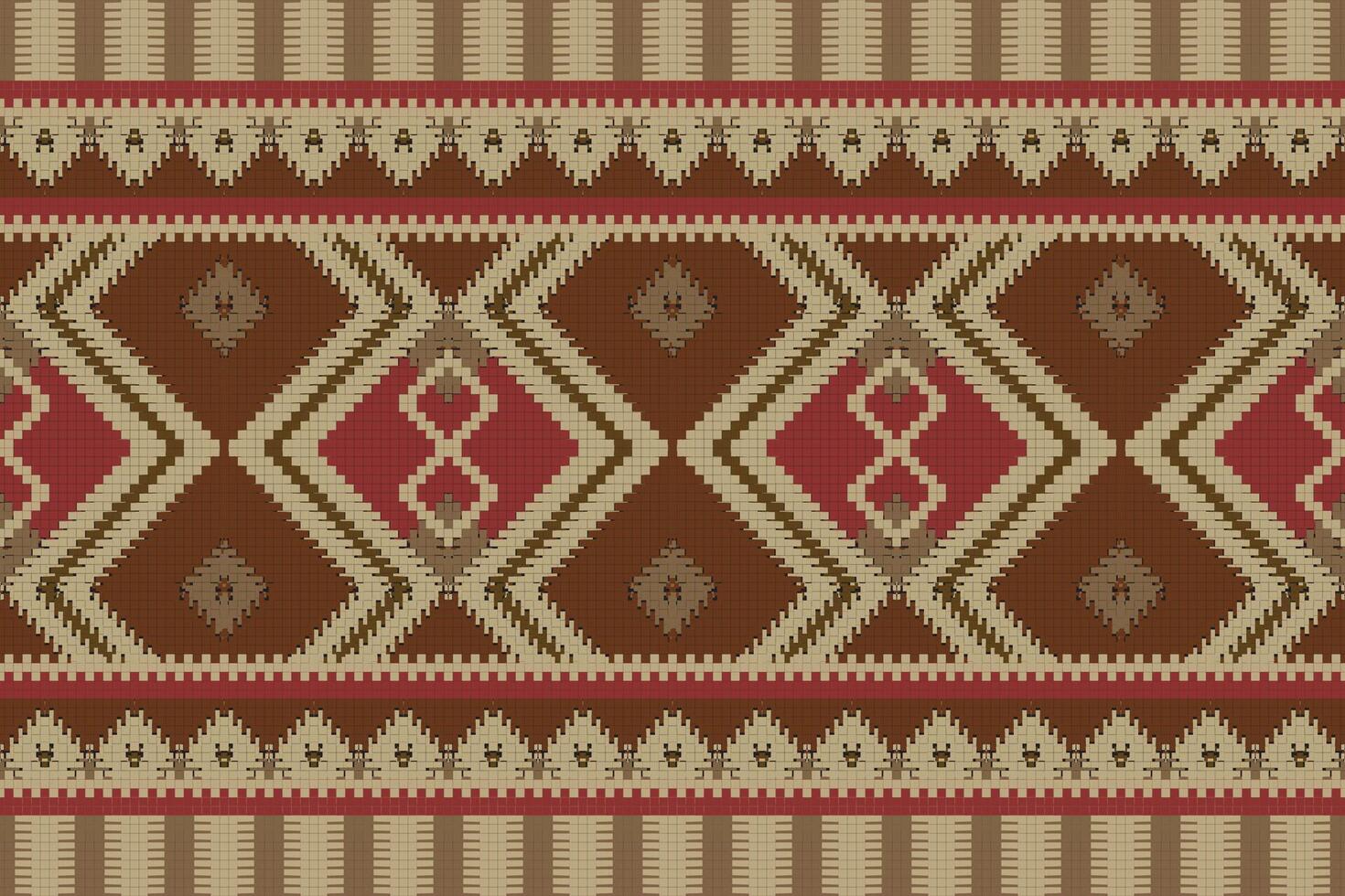 Motif Ikat Seamless Pattern Embroidery Background. Ikat Stripes Geometric Ethnic Oriental Pattern traditional.aztec Style Abstract design for Texture,fabric,clothing,wrapping,sarong. vector