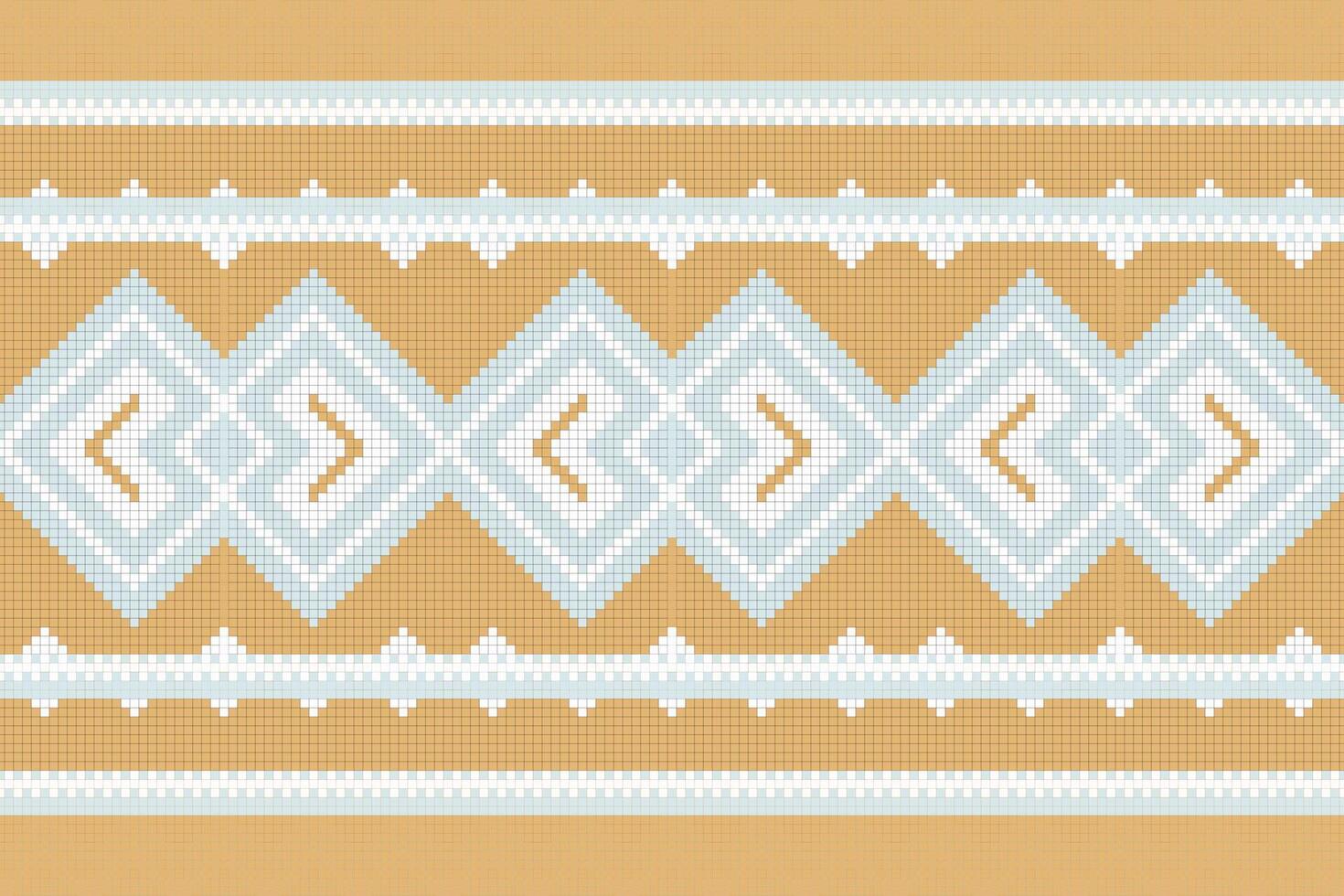 Ikat Damask Paisley Embroidery Background. Ikat Flowers Geometric Ethnic Oriental Pattern traditional.aztec Style Abstract illustration.design for Texture,fabric,clothing,wrapping,sarong. vector