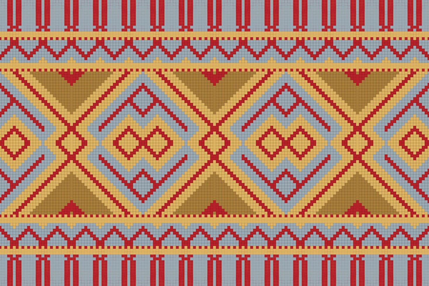 Motif Ikat Floral Paisley Embroidery Background. Ikat Stripes Geometric Ethnic Oriental Pattern Traditional. Ikat Aztec Style Abstract Design for Print Texture,fabric,saree,sari,carpet. vector