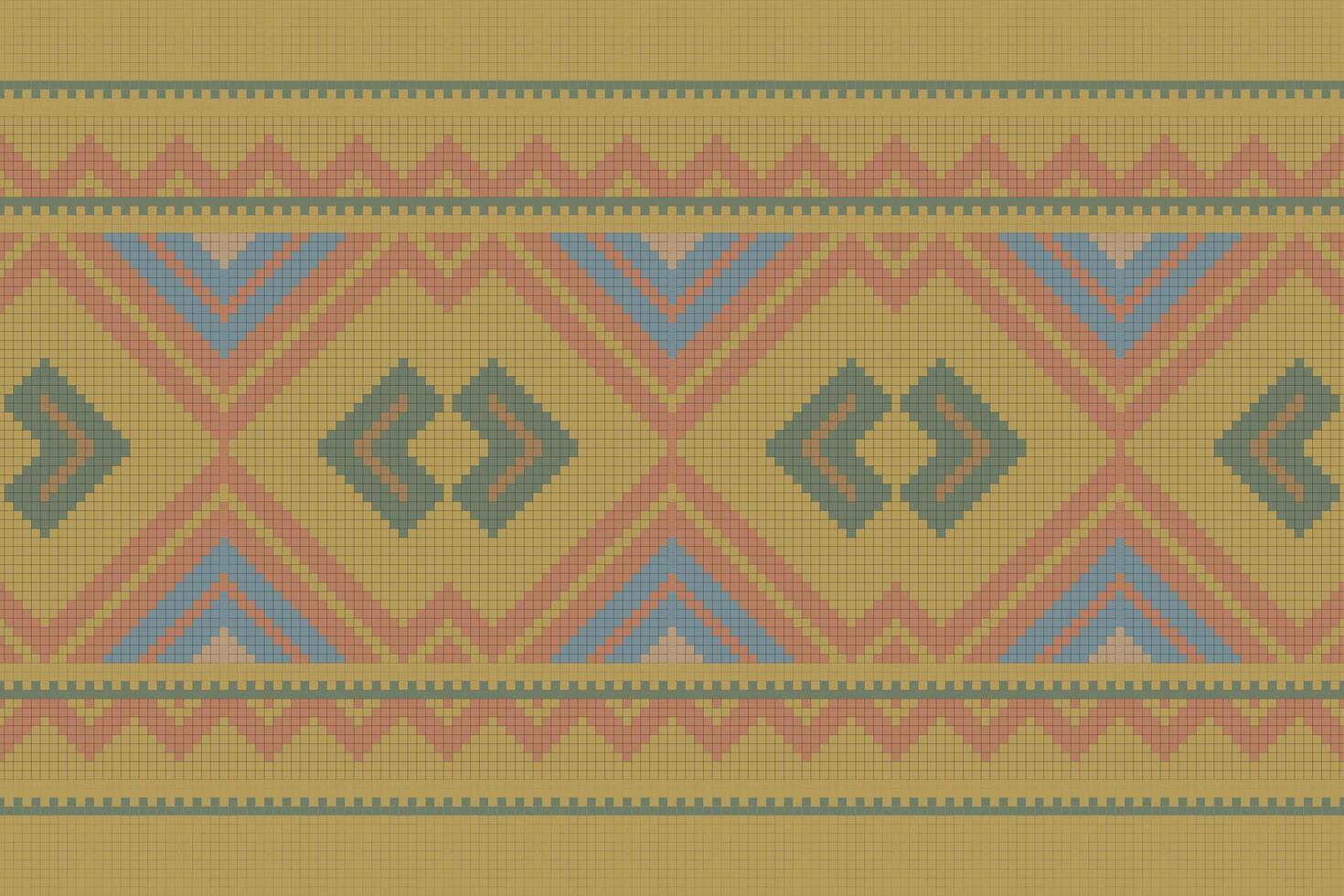 Ikat Damask Embroidery Background. Ikat Diamond Geometric Ethnic Oriental Pattern Traditional. Ikat Aztec Style Abstract Design for Print Texture,fabric,saree,sari,carpet. vector