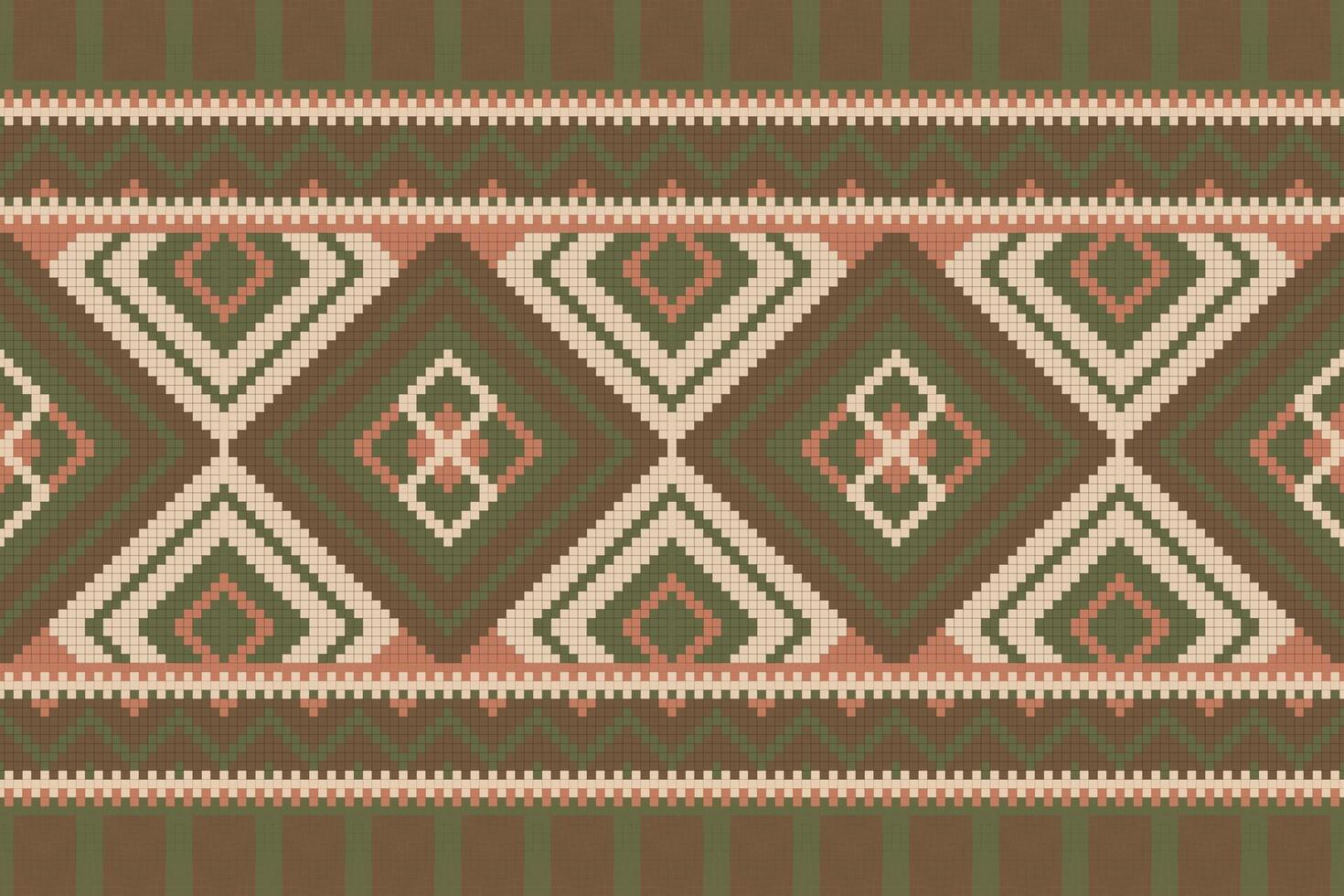 Ikat Damask Embroidery Background. Ikat Chevron Geometric Ethnic Oriental Pattern Traditional. Ikat Aztec Style Abstract Design for Print Texture,fabric,saree,sari,carpet. vector