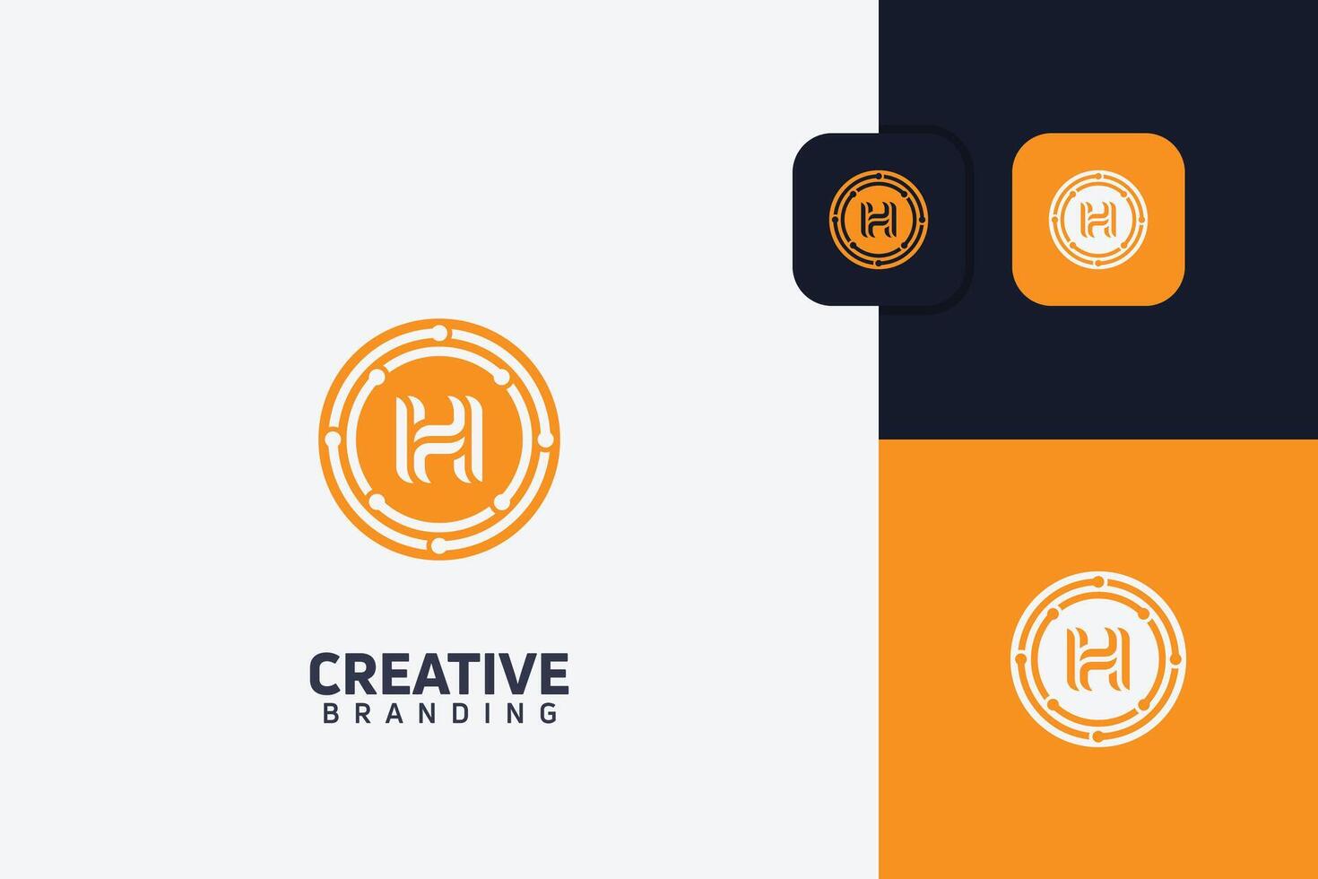 H Letter trademark brand logo vector