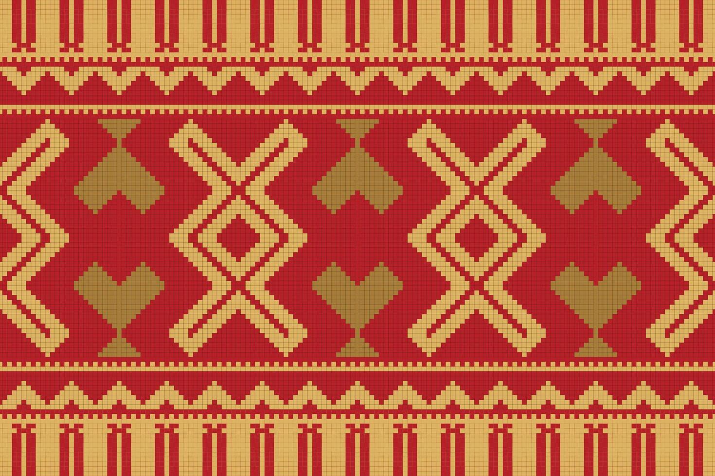 Motif Ikat Floral Paisley Embroidery Background. Ikat Flower Geometric Ethnic Oriental Pattern traditional.aztec Style Abstract design for Texture,fabric,clothing,wrapping,sarong. vector