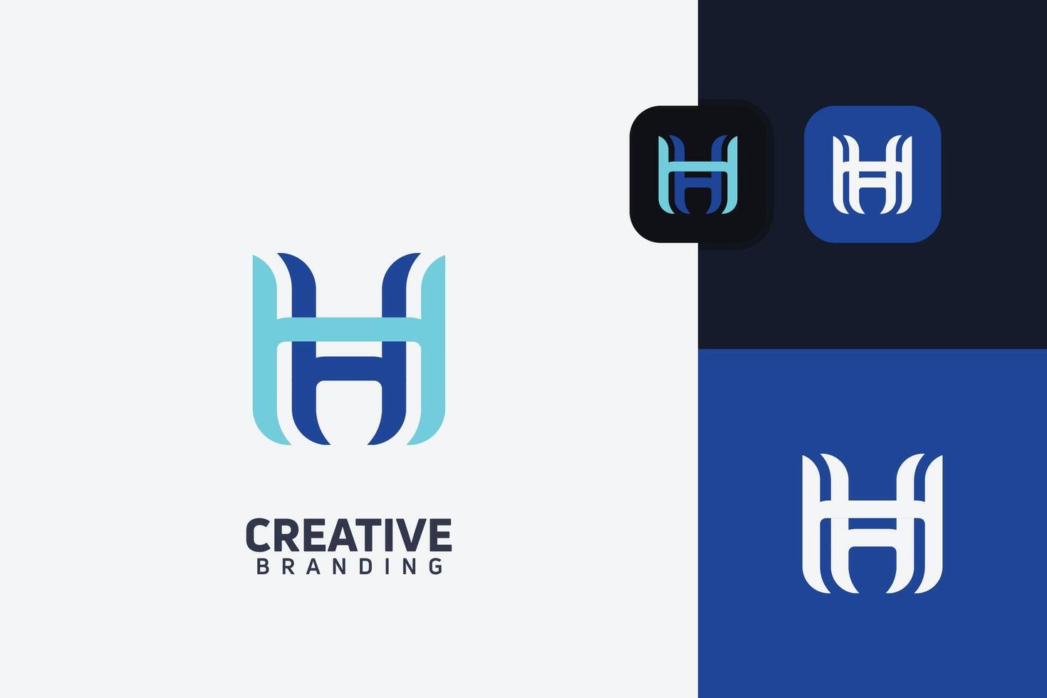 H Letter trademark brand logo vector