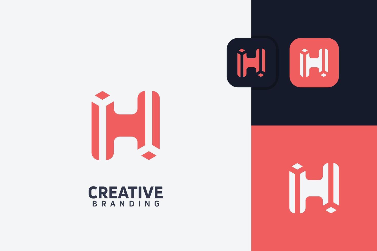 H Letter trademark brand logo vector