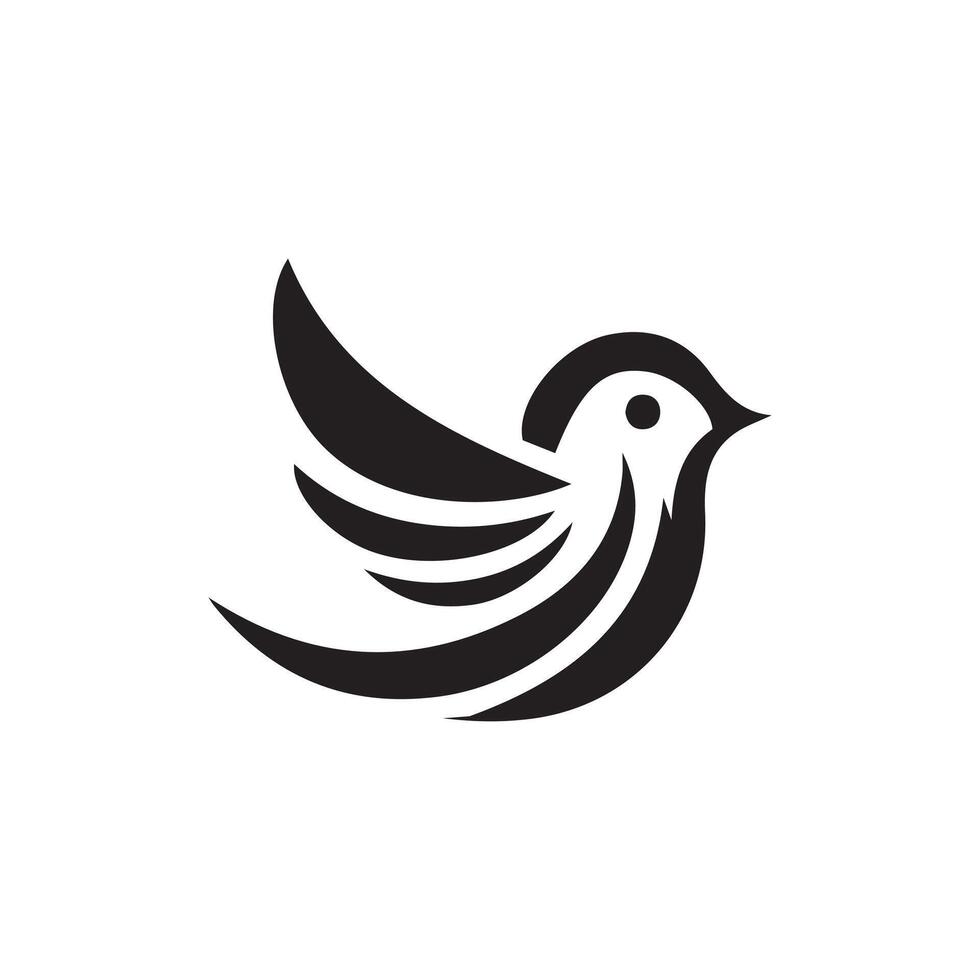Elegant Bird A Minimalist Black and White Logo Design for Modern Branding vector