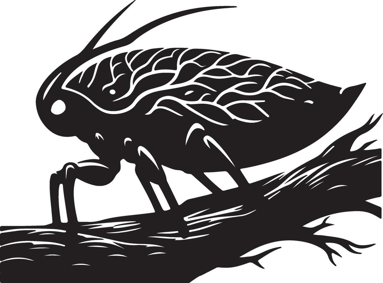 Treehopper silhouette Art vector