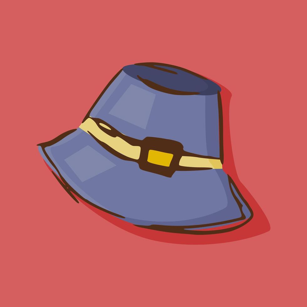 a blue hat with a yellow belt on it vector