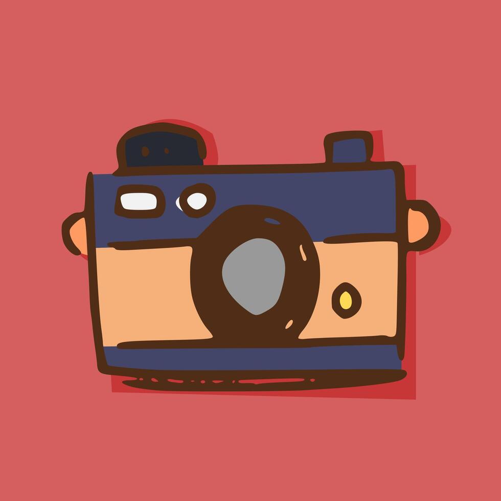 camera icon on a red background vector