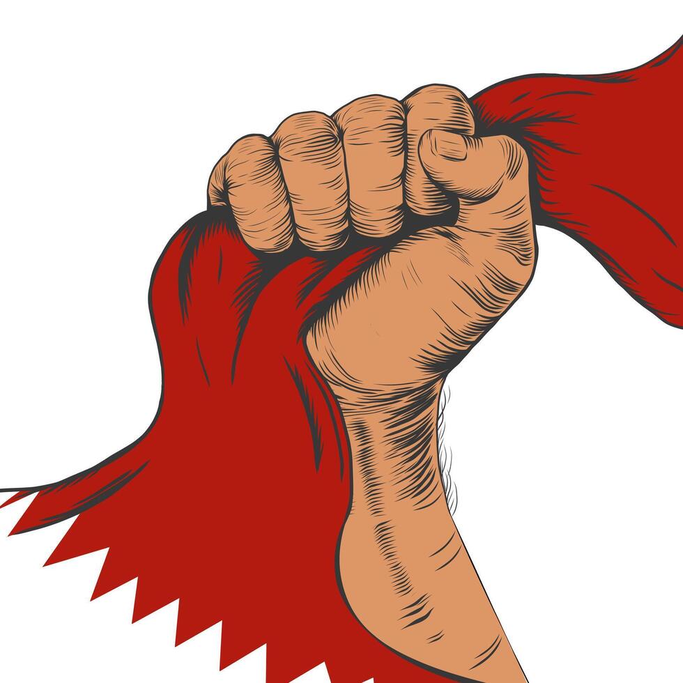 Hand holding Bahrain national flag. Bahrain Independence Day, National Day. illustration isolated on background for Poster, banner, card. vector