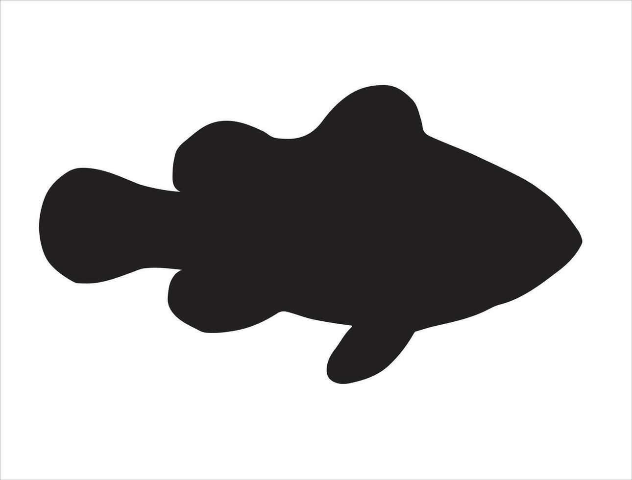 Clow fish silhouette on white background vector