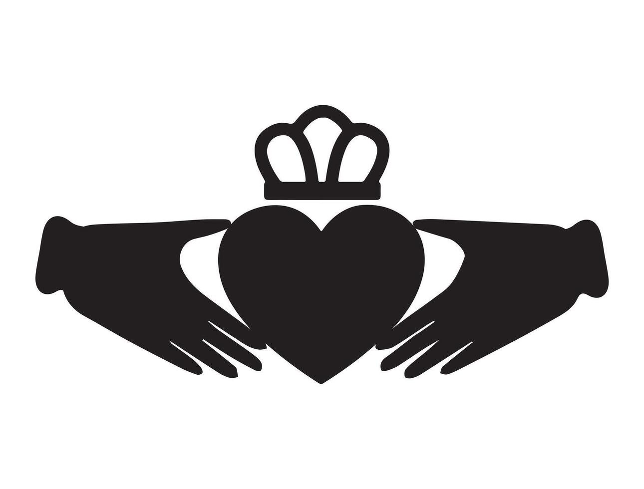 Claddagh silhouette on white background vector