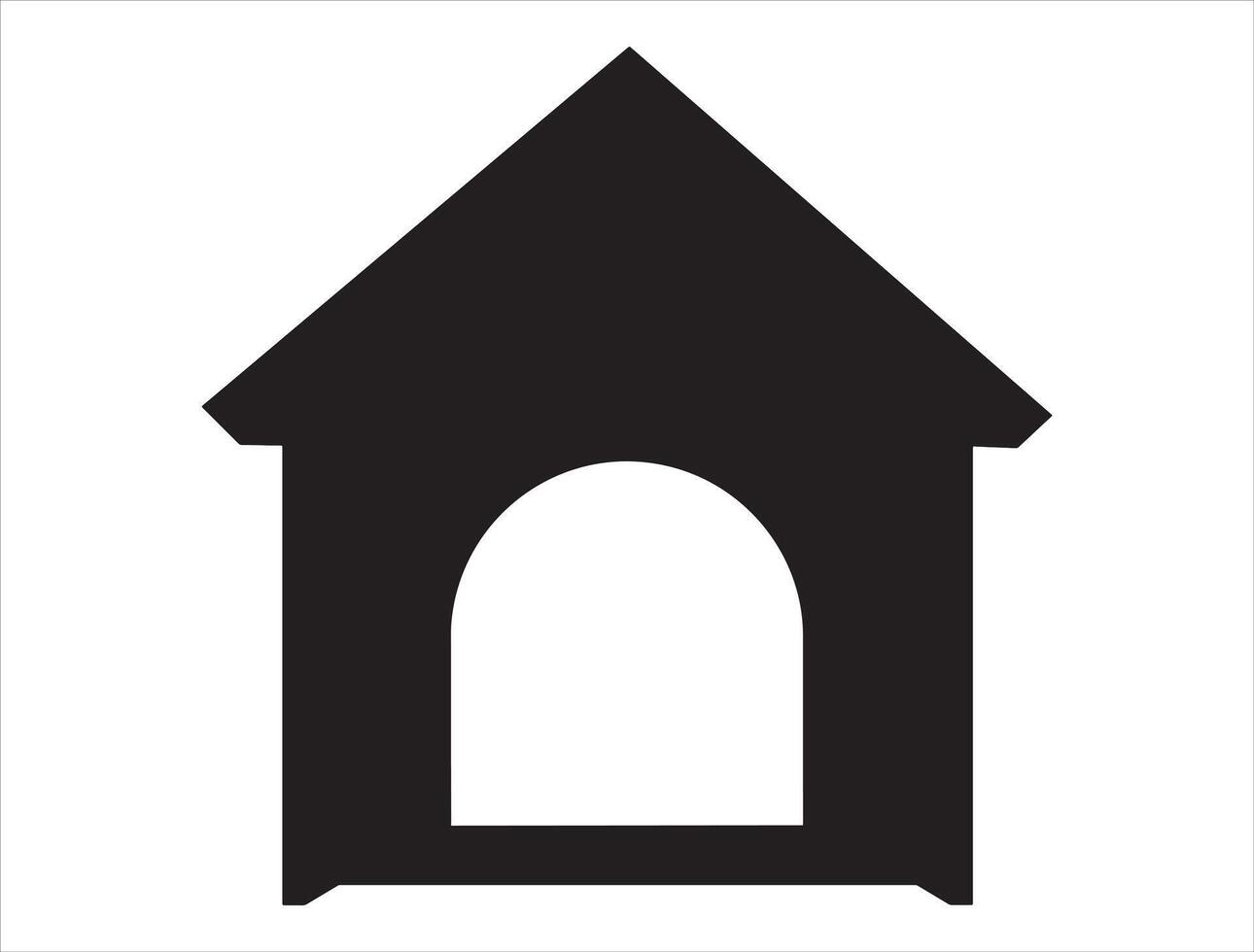 Dog house silhouette on white background vector