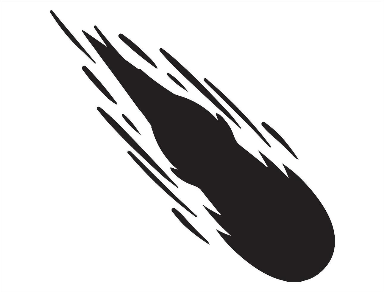 Comet silhouette on white background vector