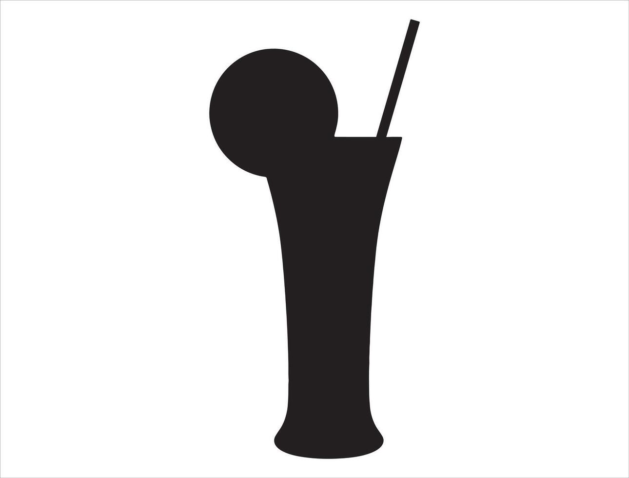 Cocktail silhouette on white background vector