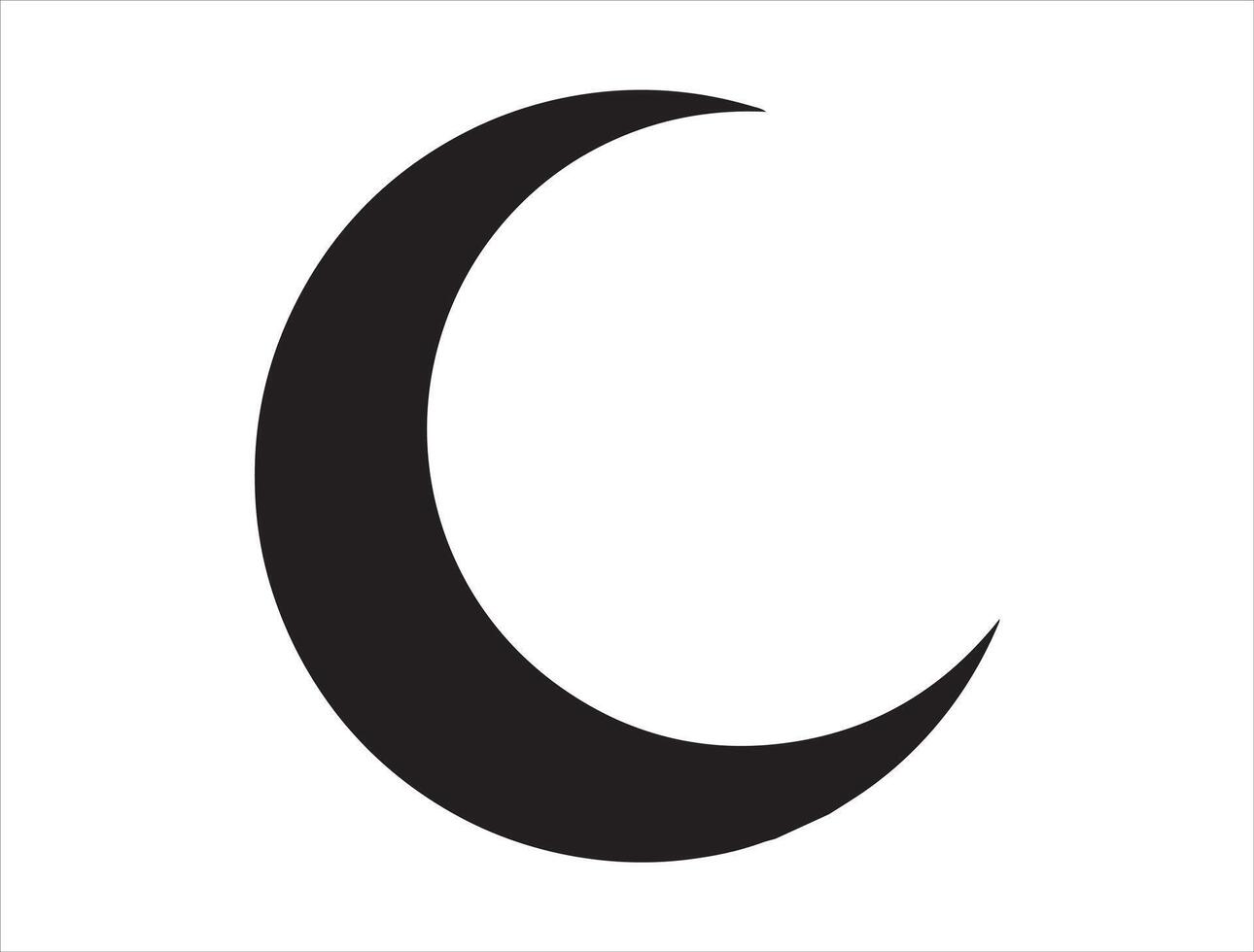 Crescent moon silhouette on white background vector