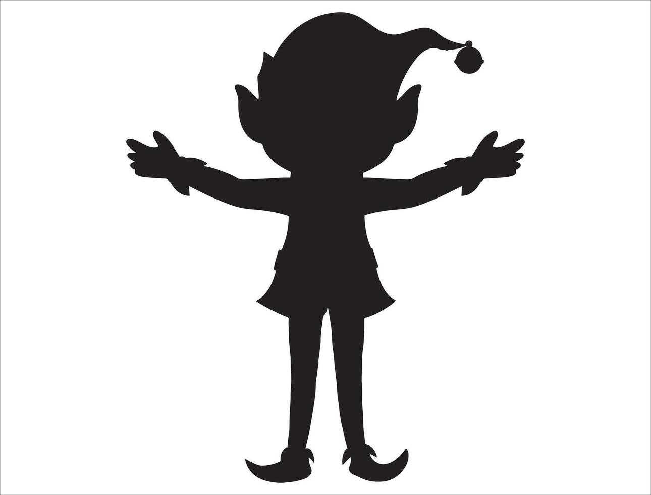 Elf silhouette on white background vector