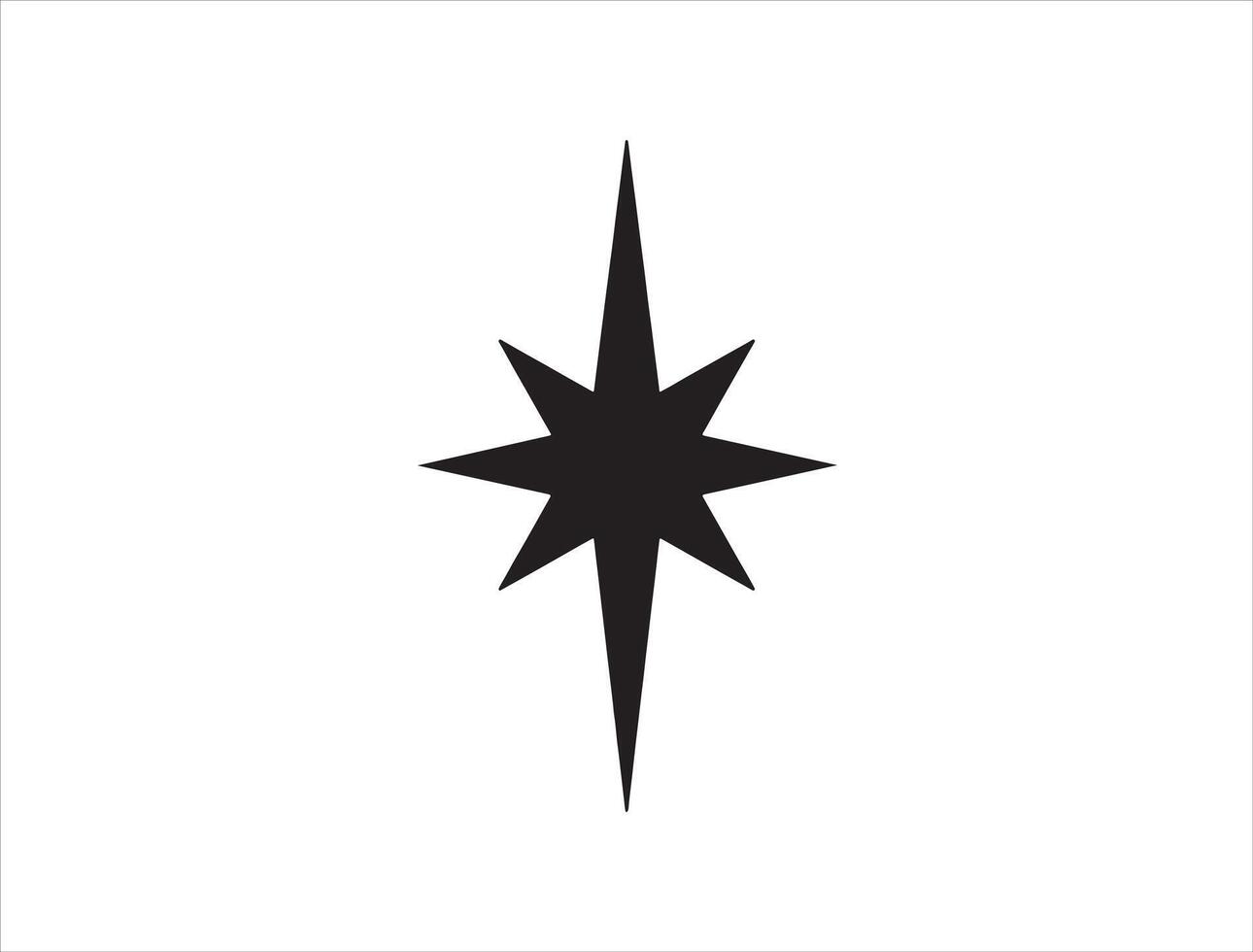 Elongated star silhouette vector