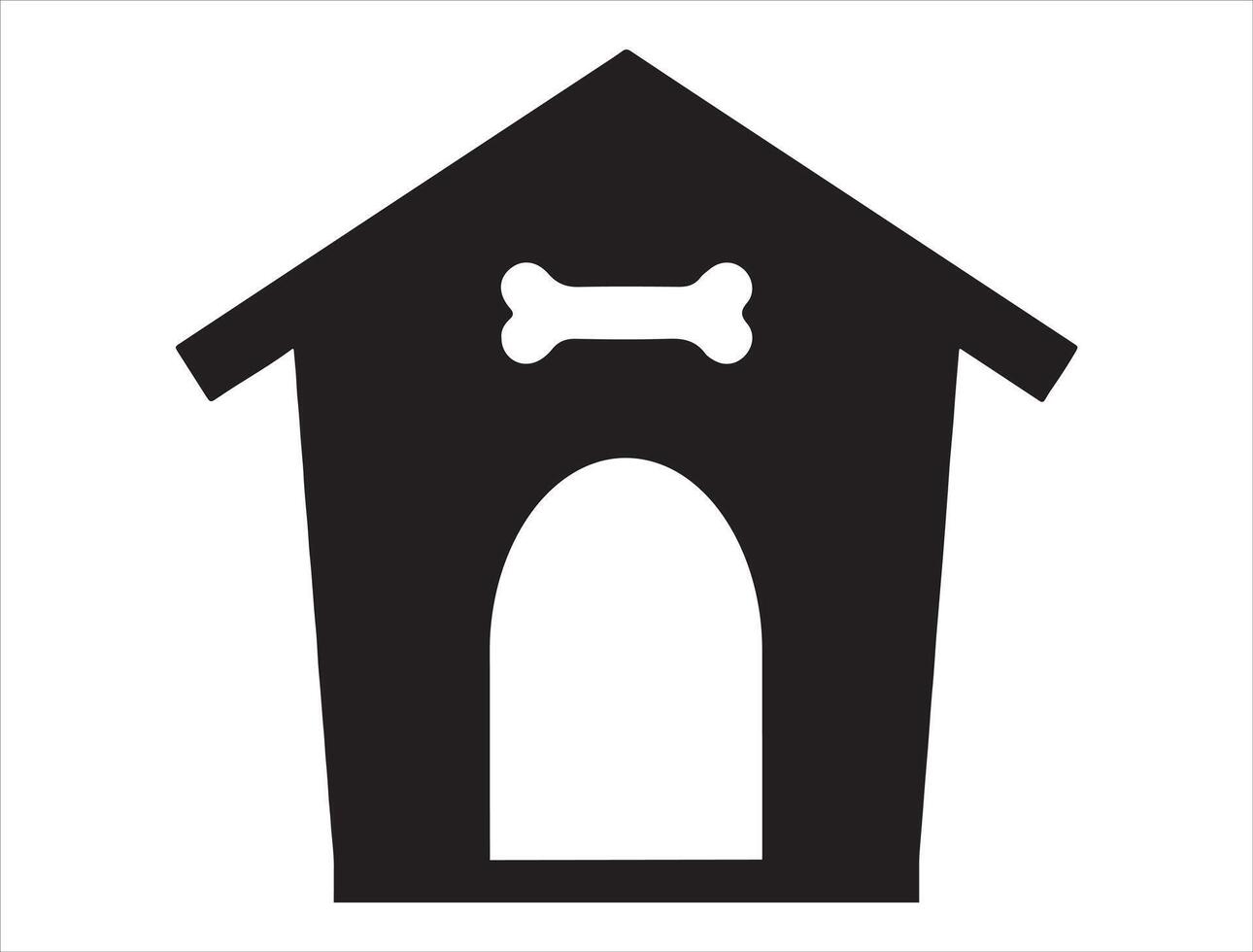 Dog house silhouette on white background vector