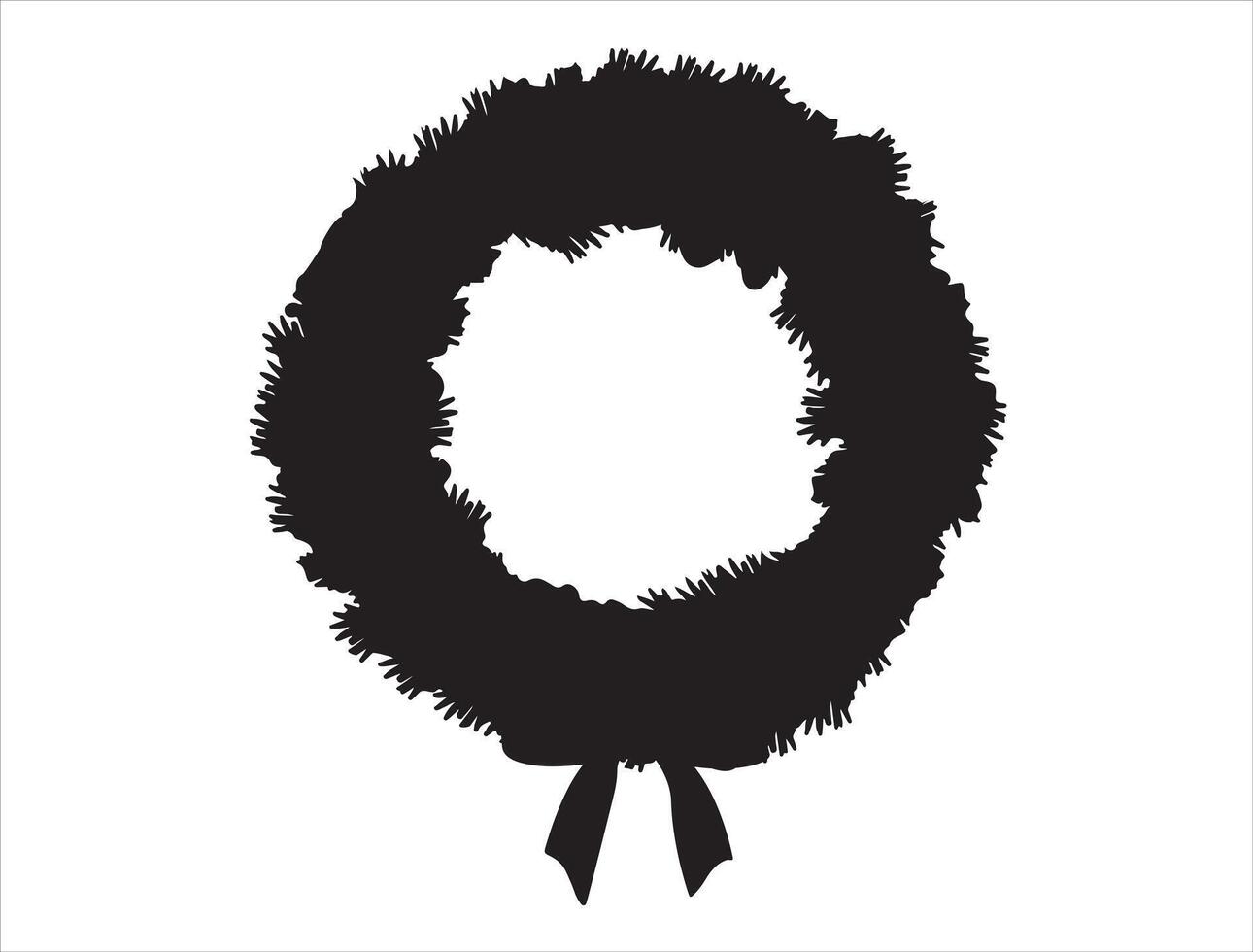 Christmas wreath silhouette vector