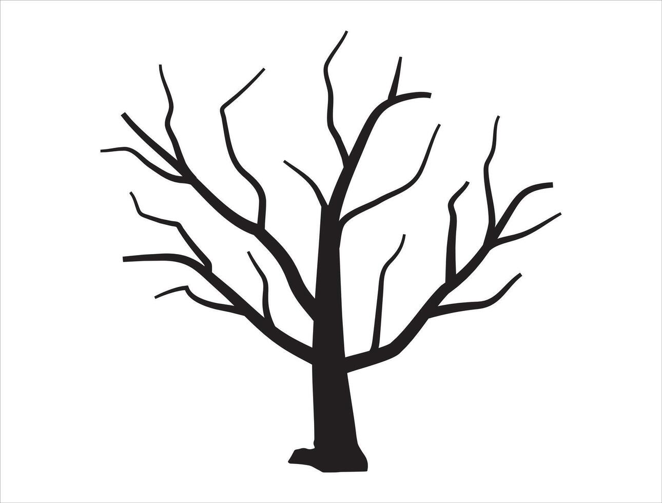 Dead tree silhouette on white background vector