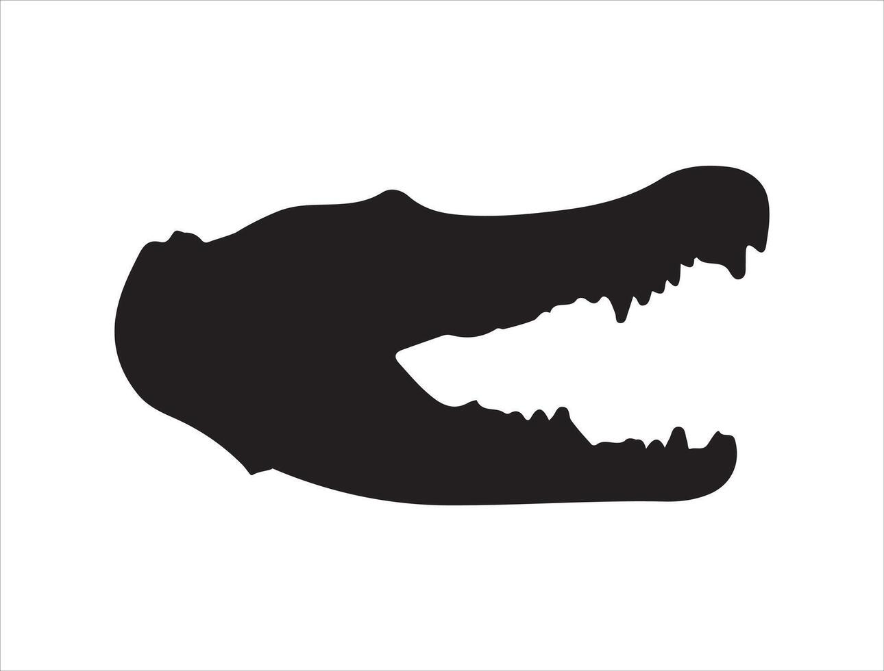 Crocodile head silhouette on white background vector