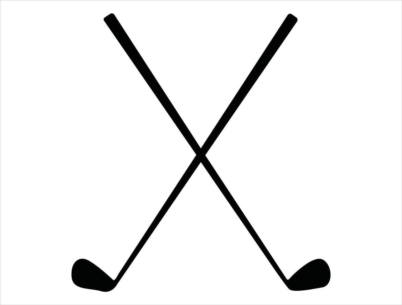 Crossed golf sticks silhouette vector