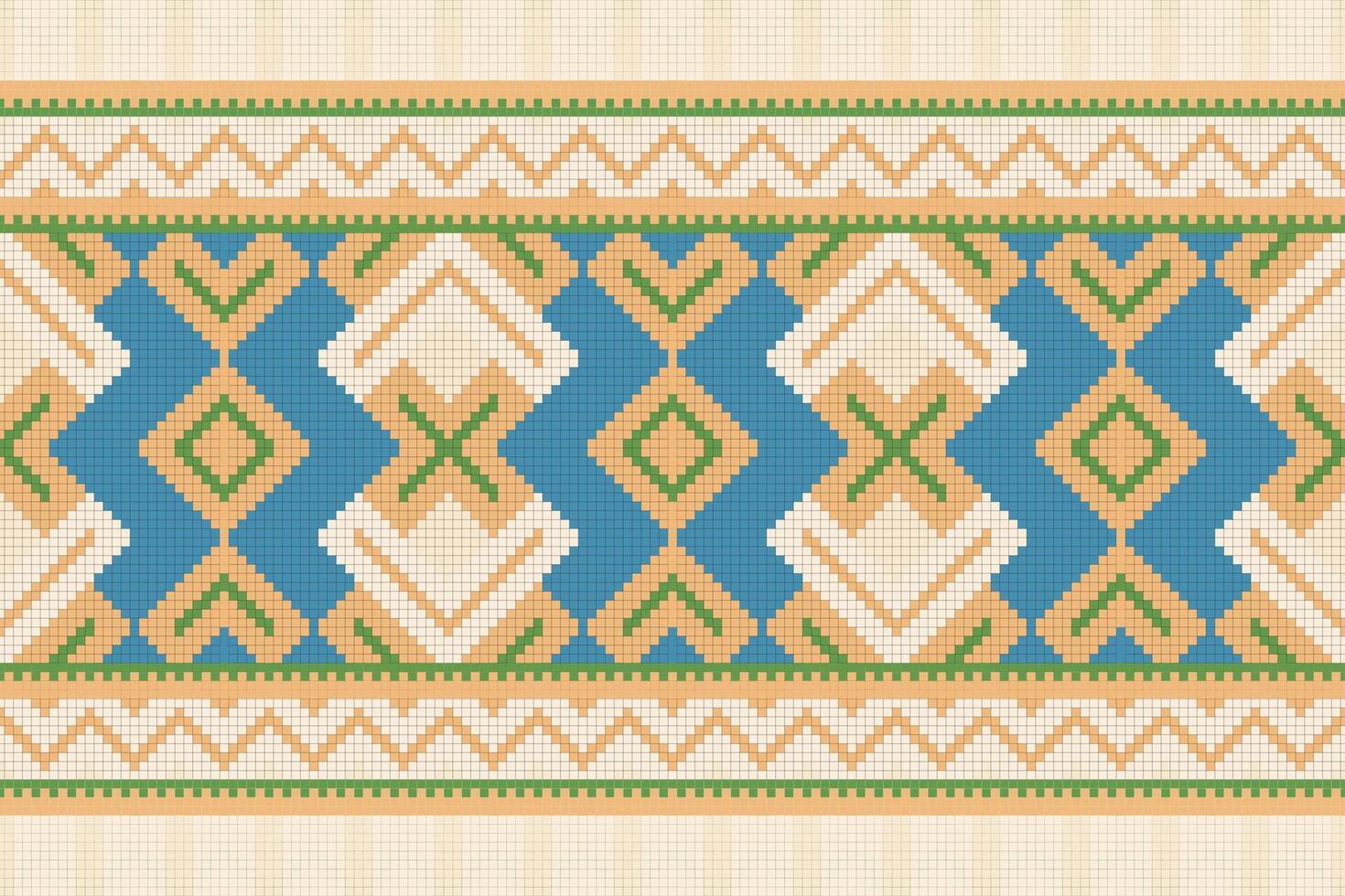 Ikat Fabric Paisley Embroidery Background. Ikat Stripes Geometric Ethnic Oriental Pattern traditional.aztec Style Abstract illustration.design for Texture,fabric,clothing,wrapping,sarong. vector