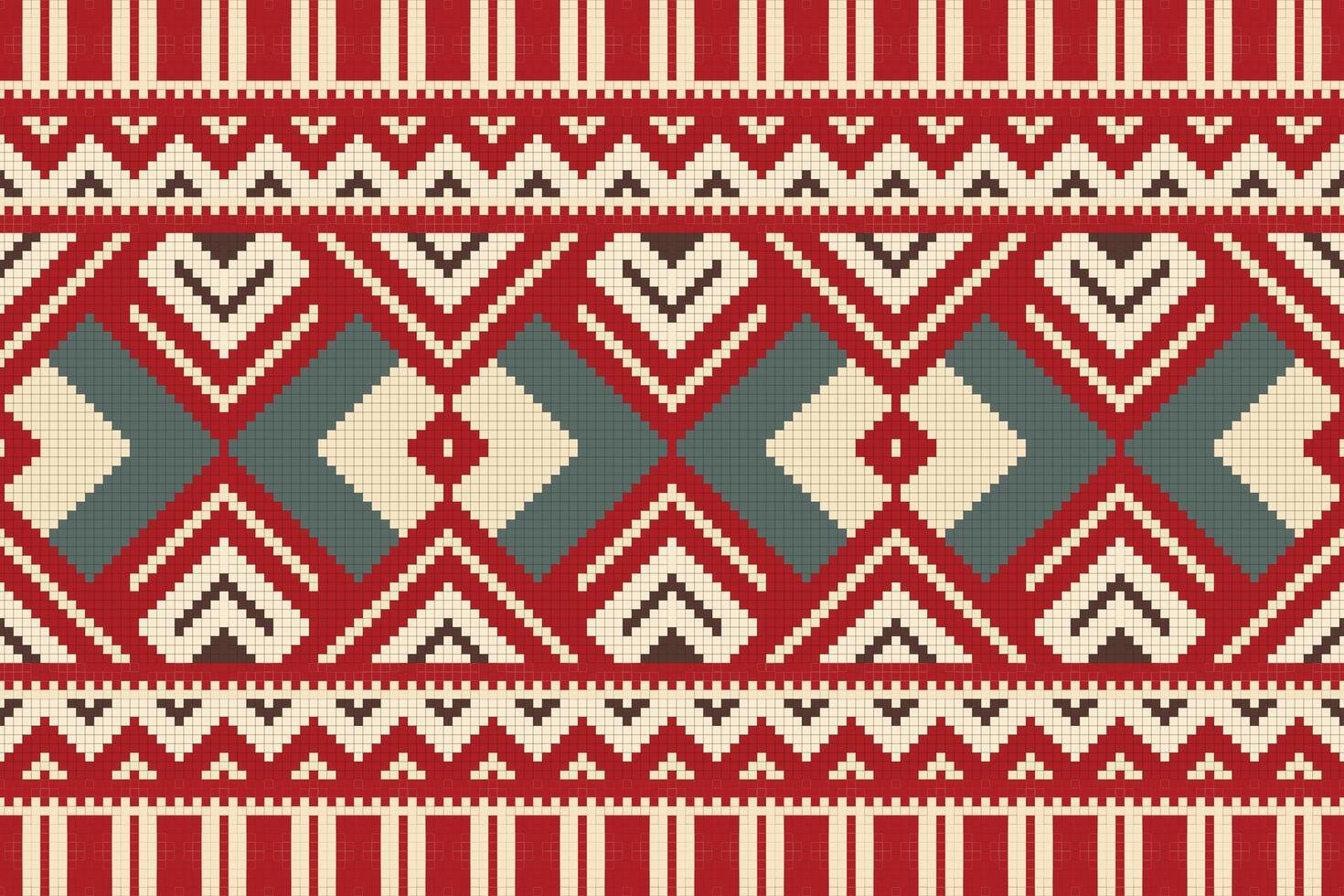 Ikat Fabric Paisley Embroidery Background. Ikat Prints Geometric Ethnic Oriental Pattern traditional.aztec Style Abstract illustration.design for Texture,fabric,clothing,wrapping,sarong. vector