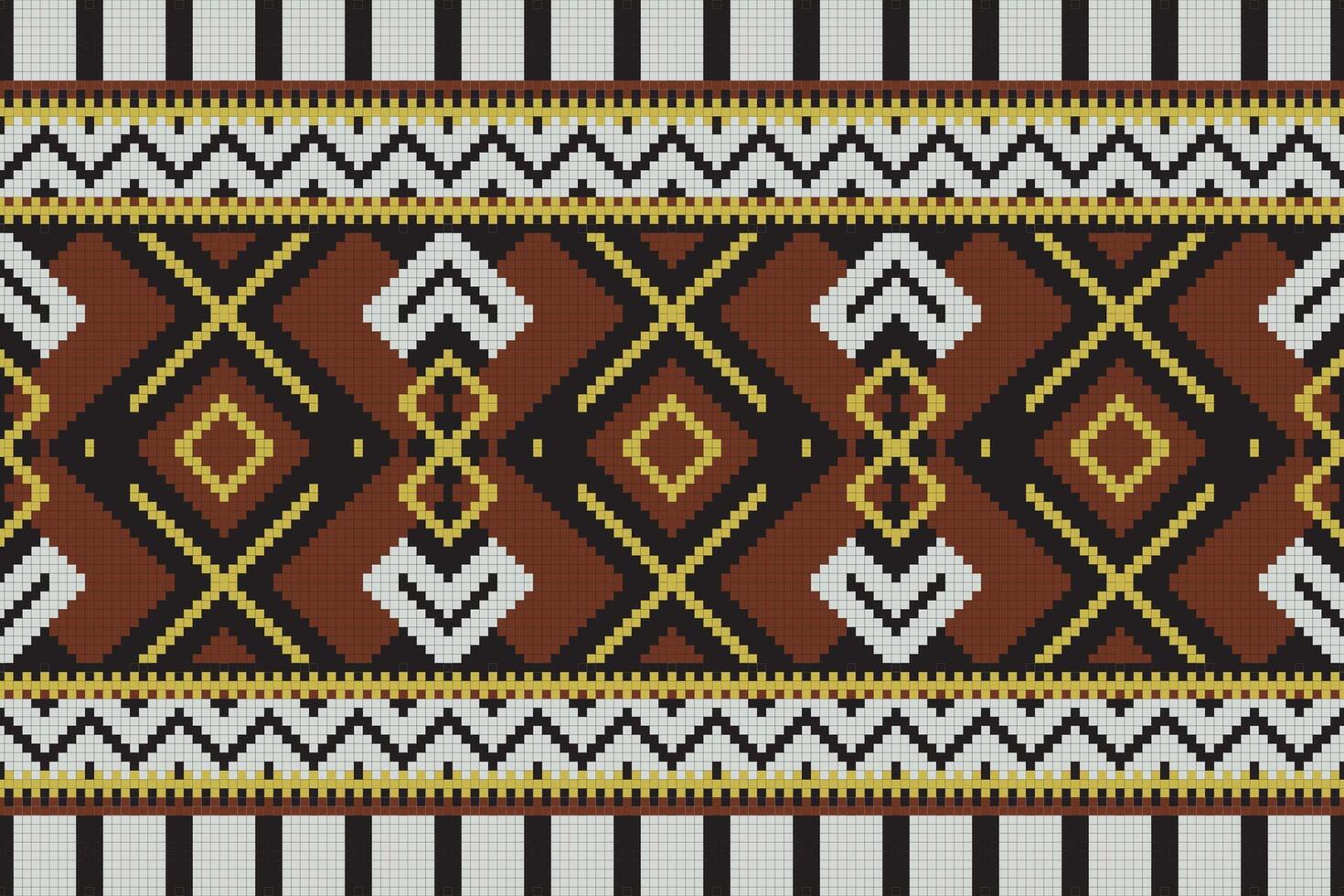 Ikat Damask Paisley Embroidery Background. Ikat Frame Geometric Ethnic Oriental Pattern Traditional. Ikat Aztec Style Abstract Design for Print Texture,fabric,saree,sari,carpet. vector