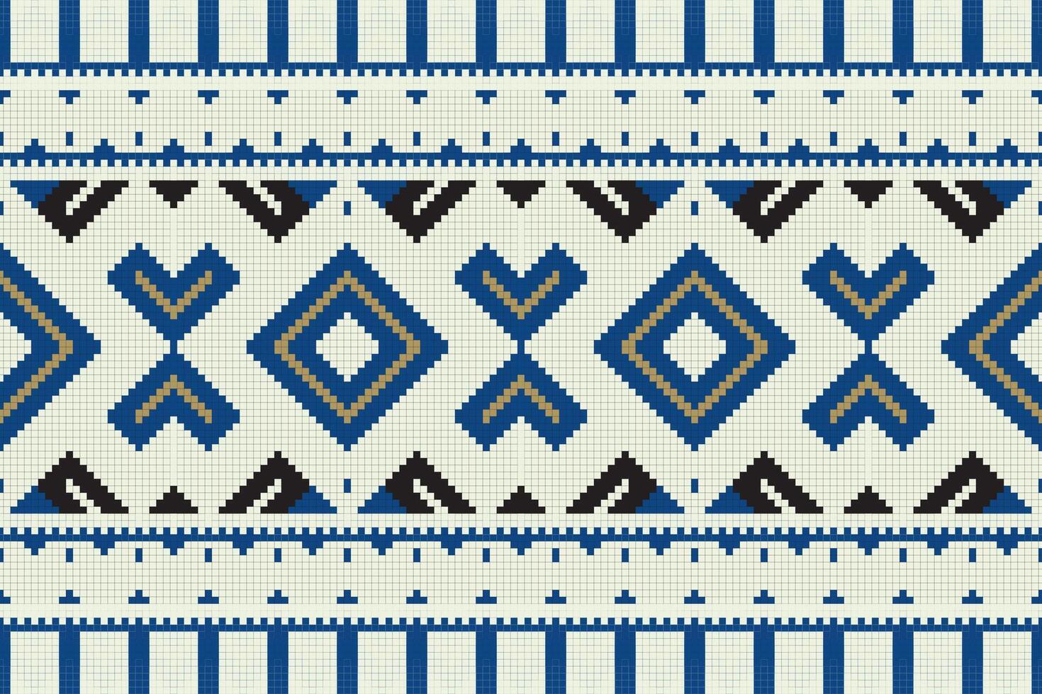 Ikat Floral Paisley Embroidery Background. Ikat Geometric Ethnic Oriental Pattern traditional.aztec Style Abstract illustration.design for Texture,fabric,clothing,wrapping,sarong. vector