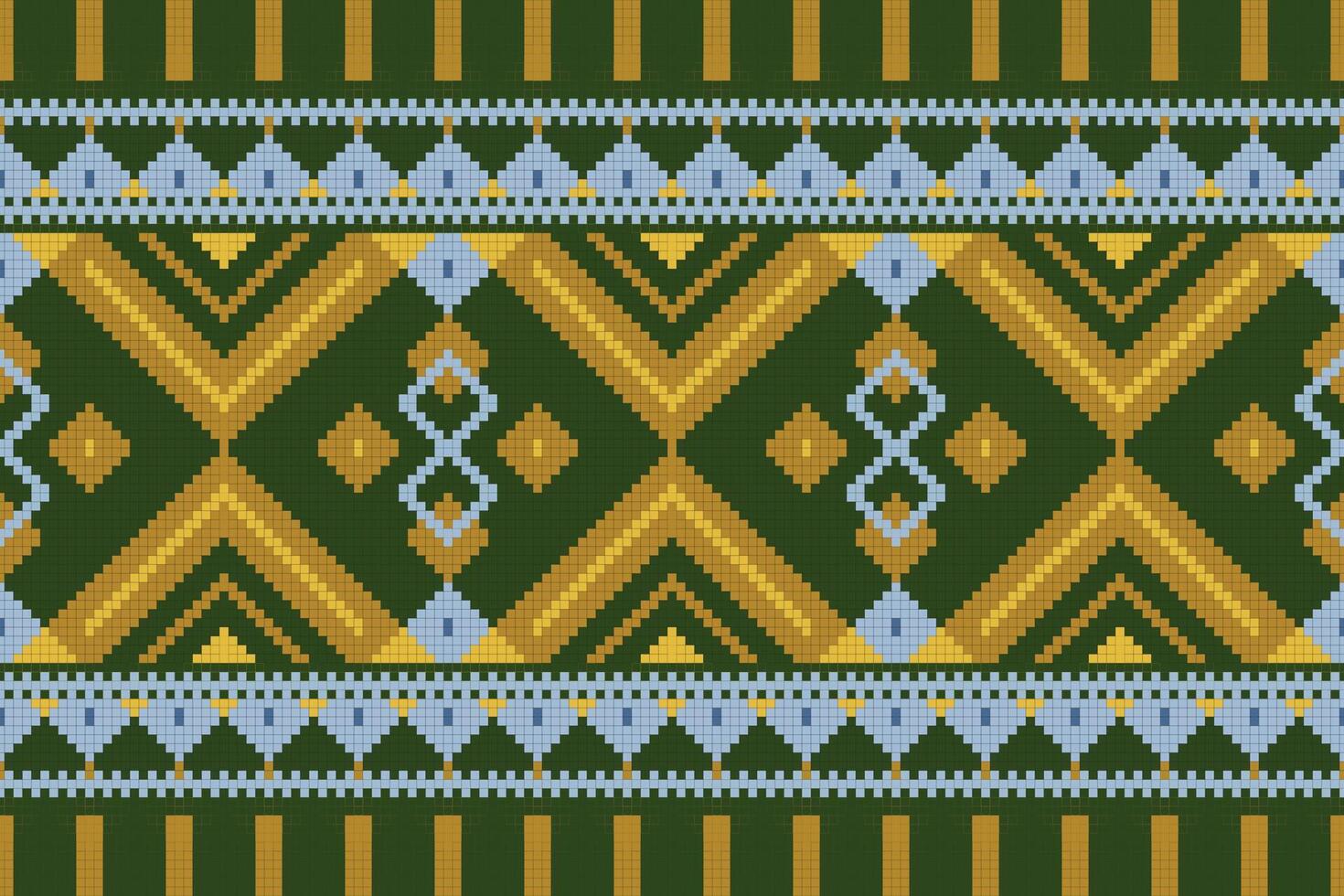 Ikat Damask Paisley Embroidery Background. Ikat Patterns Geometric Ethnic Oriental Pattern traditional.aztec Style Abstract illustration.design for Texture,fabric,clothing,wrapping,sarong. vector