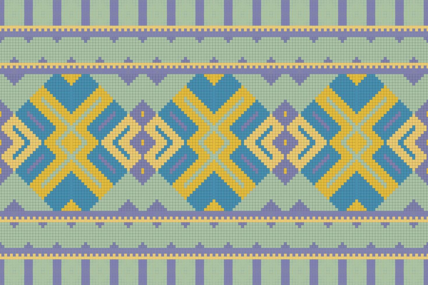 Ikat Fabric Paisley Embroidery Background. Ikat Patterns Geometric Ethnic Oriental Pattern traditional.aztec Style Abstract illustration.design for Texture,fabric,clothing,wrapping,sarong. vector