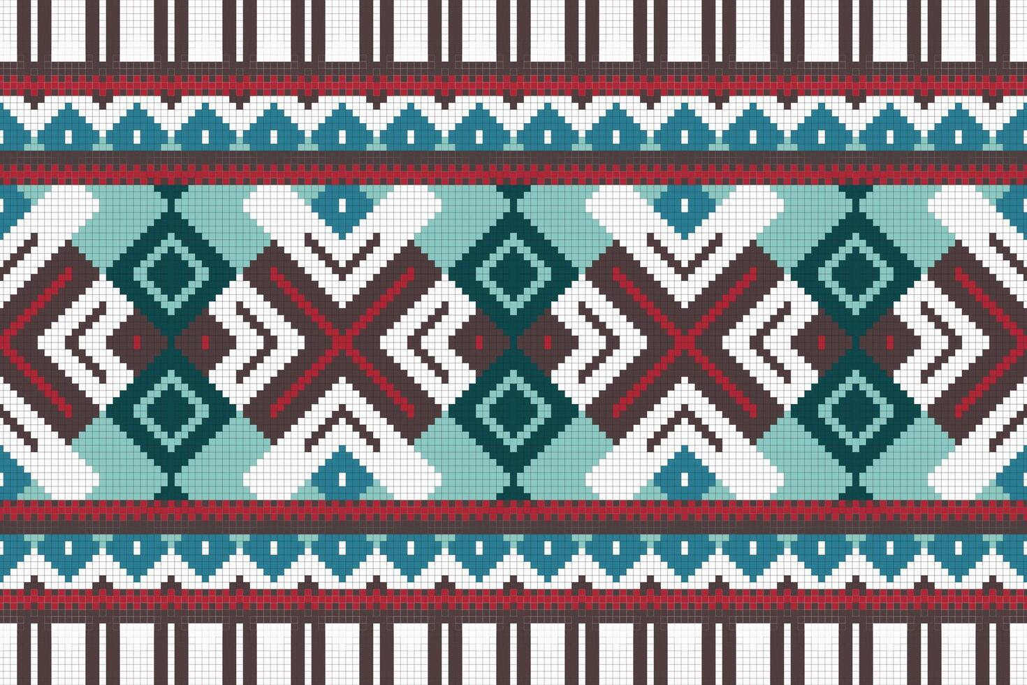 Ikat Fabric Paisley Embroidery Background. Ikat Texture Geometric Ethnic Oriental Pattern traditional.aztec Style Abstract illustration.design for Texture,fabric,clothing,wrapping,sarong. vector
