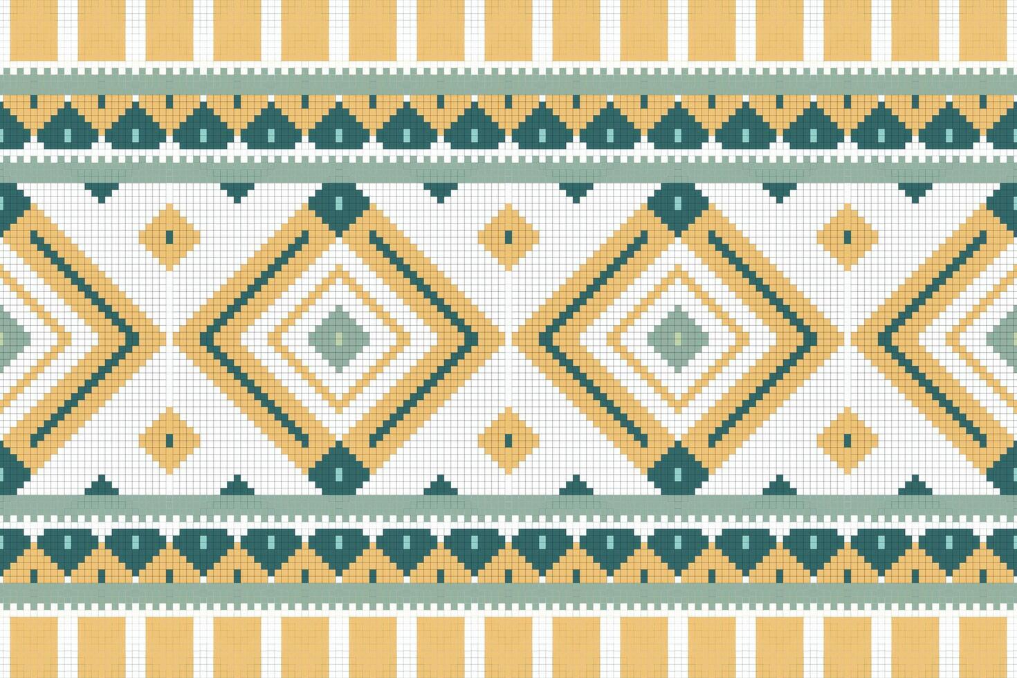 Ikat Floral Paisley Embroidery Background. Ikat Seamless Pattern Geometric Ethnic Oriental Pattern traditional.aztec Style Abstract design Texture,fabric,clothing,wrapping,sarong. vector