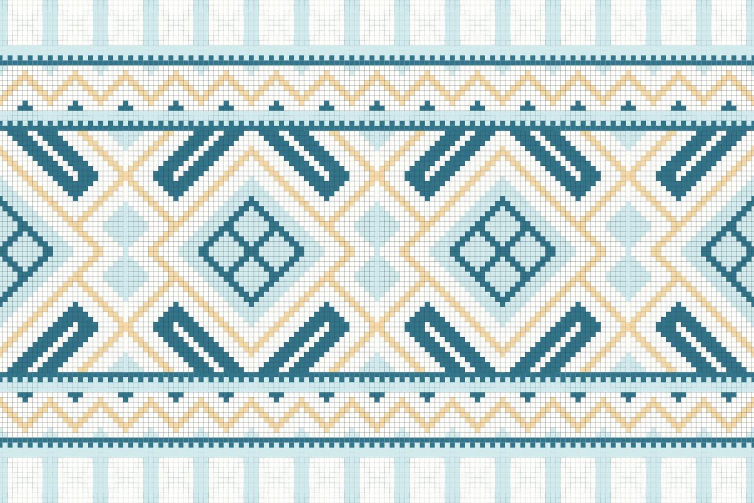 Motif Ikat Seamless Pattern Embroidery Background. Ikat Designs Geometric Ethnic Oriental Pattern traditional.aztec Style Abstract design for Texture,fabric,clothing,wrapping,sarong. vector