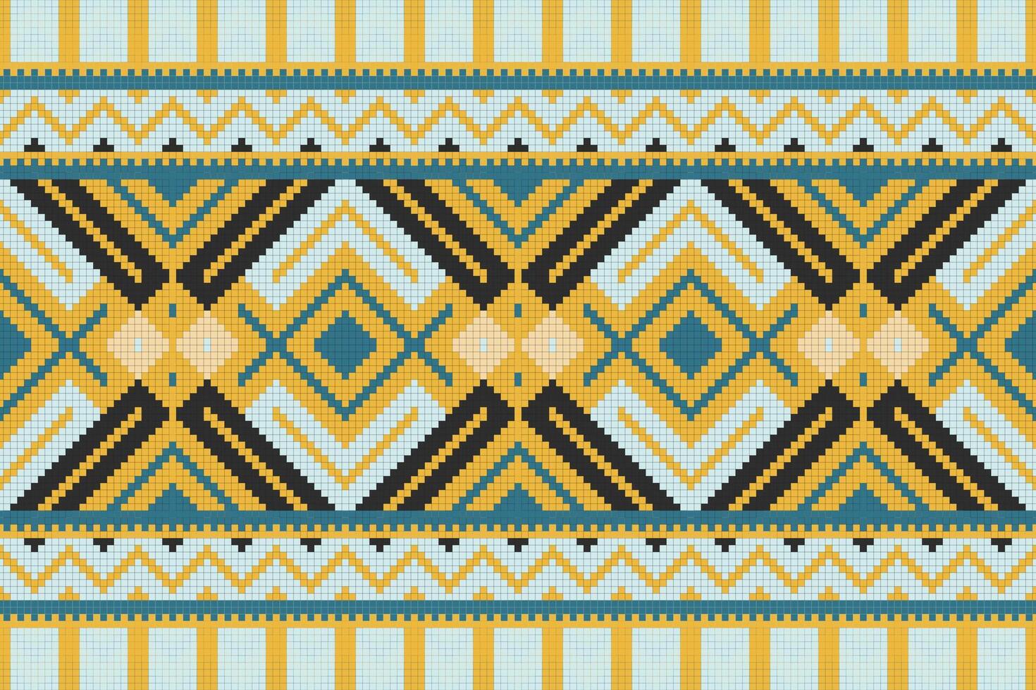 Ikat Paisley Pattern Embroidery Background. Ikat Triangle Geometric Ethnic Oriental Pattern Traditional. Ikat Aztec Style Abstract Design for Print Texture,fabric,saree,sari,carpet. vector