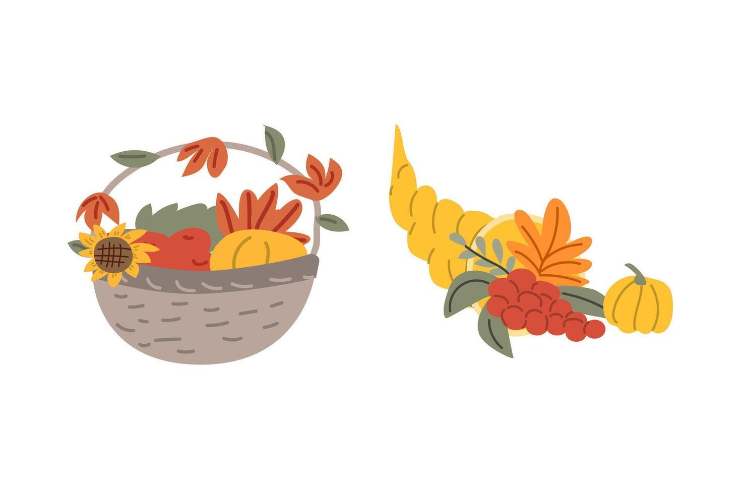 Autumn fall festival thanksgiving day elements background vector