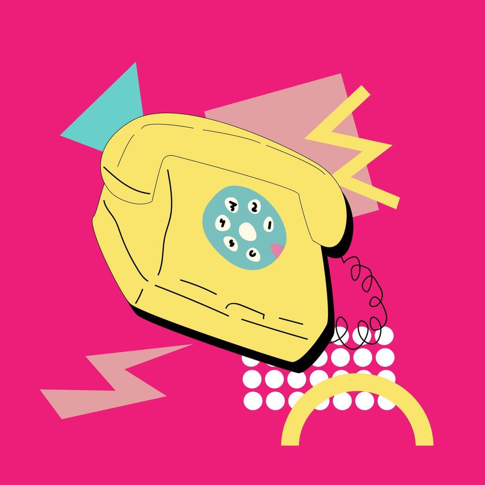 90s music background. Retro disco banner with y2k or 00s elements. vector